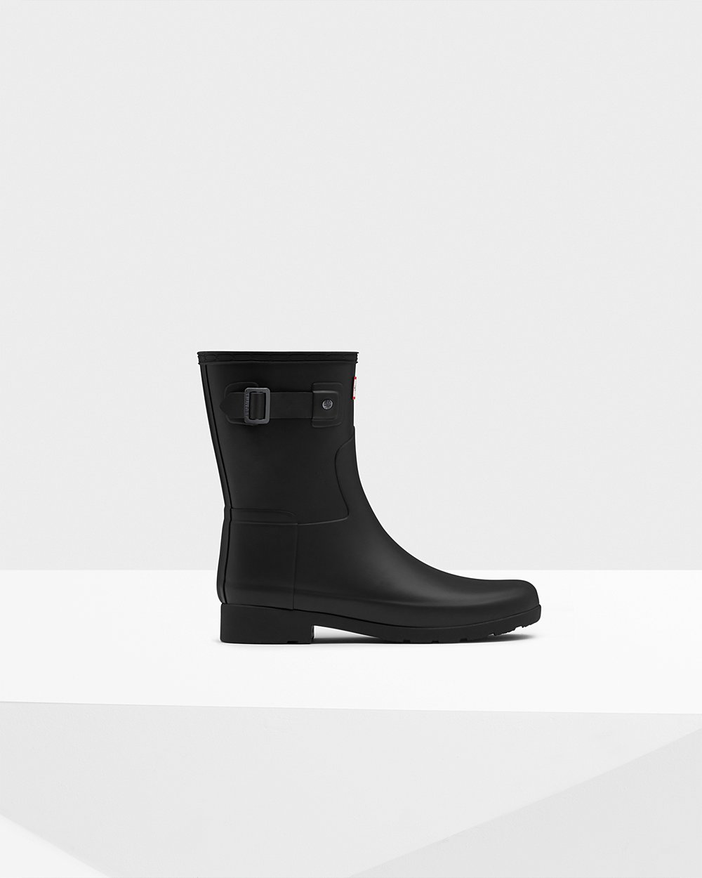 Womens Short Rain Boots - Hunter Refined Slim Fit (48RSXQLDJ) - Black